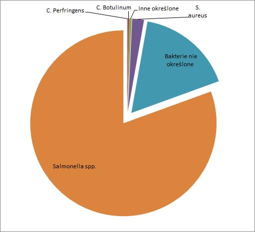 Najczęstsze czynniki etiologiczne bakteryjnych zatruć pokarmowych Analizę czynników etiologiczny podzielono na grupy zgodne z Międzynarodową Klasyfikacją Chorób ICD-10.