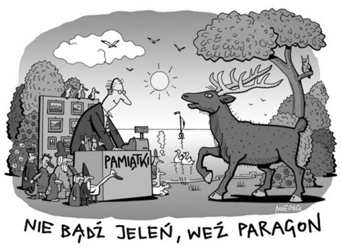 Iliustracija 24 užduočiai NEBŪK ŽIOPLYS, PASIIMK ČEKĮ. Pieš. Andrzej Mleczko, [iš:] www.uokik.gov.pl 24 užduotis Užbaik pateiktą sakinį pasirink teisingą atsakymą.