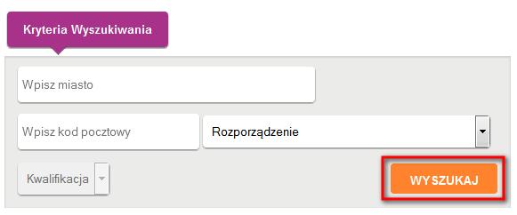 4.2 Ośrodki Egzaminacyjne Aby wyszukać Ośrodki Egzaminacyjne, Użytkownik: 1. W sekcji Ośrodki Egzaminacyjne naciska przycisk Wyświetl. Rys. 7 Ośrodki Egzaminacyjne: Wyświetl 2.