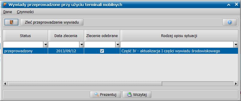 odpowiednik papierowego oryginału wywiadu przeprowadzonego tradycyjnym sposobem, tj. bez użycia terminalu mobilnego).