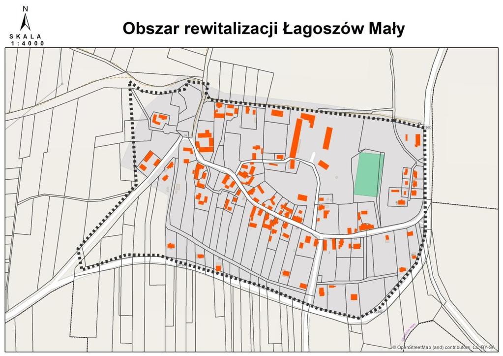Rys. 29 Obszar rewitalizacji Łagoszów Mały Źródło: opracowanie własne.