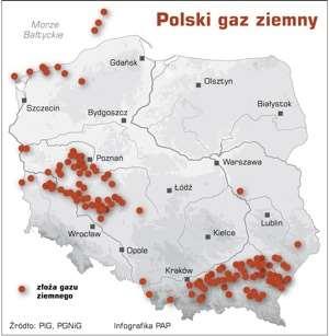 Złoża gazu ziemnego w Polsce Udokumentowane złoża gazu ziemnego w Polsce szacuje się na 98 mld. M3 i należą one do Polskiego Górnictwa Naftowego i Gazownictwa SA. (PGNIG).