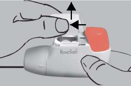 1. PRZYGOTOWANIE Należy przytrzymać przed sobą inhalator proszkowy Novolizer.