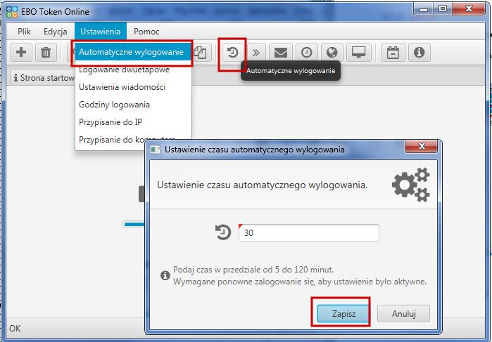 Rysunek 26: Automatyczne wylogowanie 5.1.3.