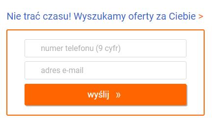 [26/35] Zakup nieruchomości W prawej części ekranu znajduje się obszar, w którym po wpisaniu naszego numeru telefonu lub też adresu e-mail zostawiamy swoje dane u doradcy, który odpowie na wszystkie