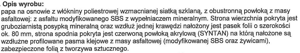 2.2. Papa termozgrzewalana nawierzchniowa Właściwości