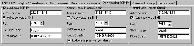 SATEL GSM LT-2 35 Format format, w jakim wysłany zostanie kod zdarzenia. Dwukrotne kliknięcie myszką pozwala wybrać: 4/2 (Ademco Express) albo CID (Contact ID).