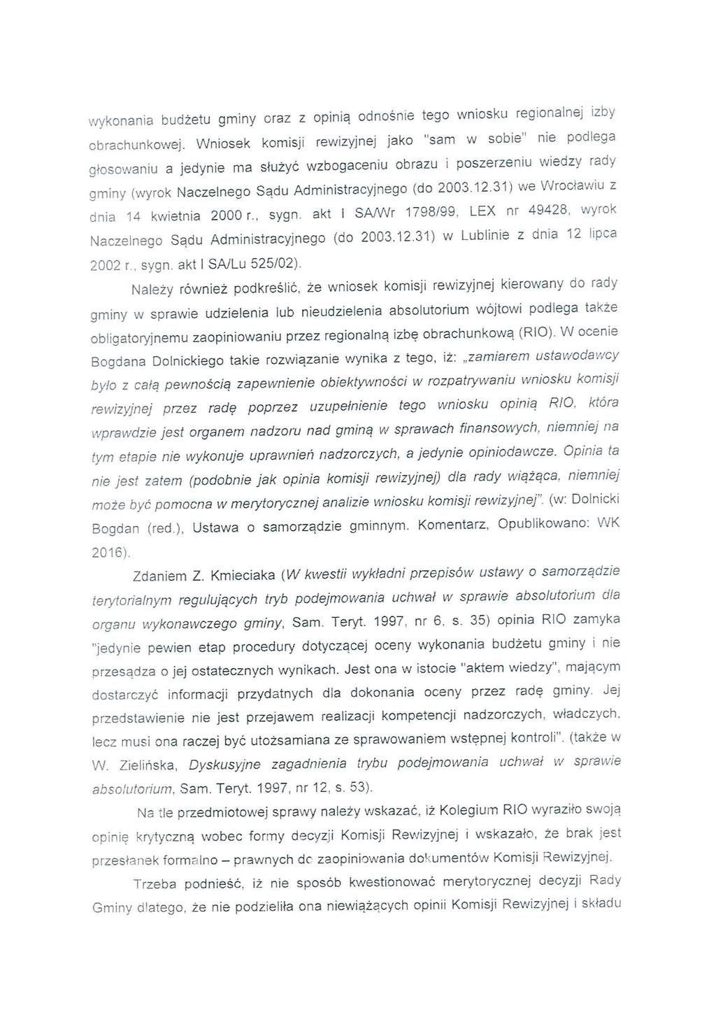 wykonana budżetu gmny oraz z opną odnośne tego wnosku regonalnej zby obrachunkowej.