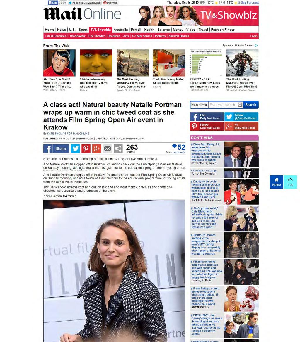 Dailymail -27.09.2015 http://www.dailymail.co.