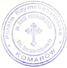 Monografia rzymskokatolickiej parafii św. Trójcy w Komarowie 83 Wiktor Łopuch z parafii Jawidz (archidiecezja lubelska) 440. Odcisk 2 Rok 1994.