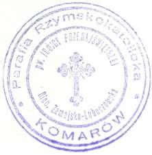 Monografia rzymskokatolickiej parafii św. Trójcy w Komarowie 83 Wiktor Łopuch z parafii Jawidz (archidiecezja lubelska) 440. Odcisk 2 Rok 1994.