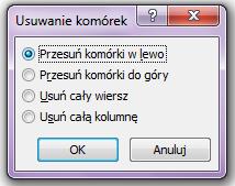 wybranych komórek, definiować wysokość wierszy i szerokość kolumn, czy też dopasować tekst wpisany w komórkach tabeli.