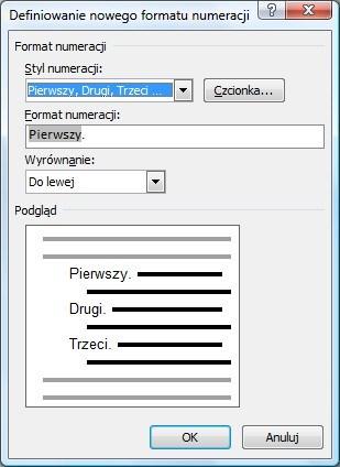 Po zaznaczeniu opcji punktowanej listy, w bieżącym akapicie (lub w zaznaczonych akapitach), pojawi się znak wypunktowania, a tekst zostanie odsunięty od lewego marginesu.