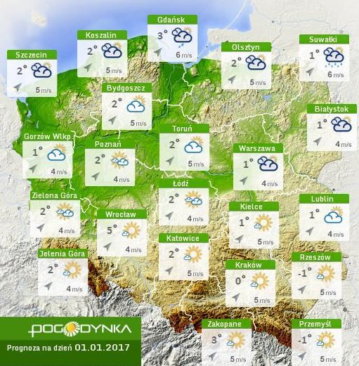 Prognoza pogody dla Polski na