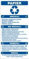 ZNAKI NA ŚMIETNIK, ODPADY I NIECZYSTOŚCI Znak papier 2