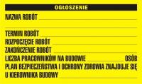 budowlana tablica informacyjna 3 kolory