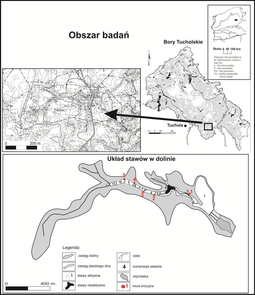 Wykorzystano ją także do tworzenia podkładów graficznych. Wykonano pomiary nisz erozyjnych (długość, szerokość i głębokość wcięcia).
