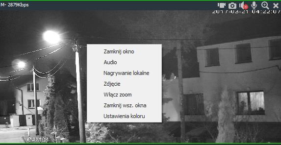 Rys. 4-5 Menu podglądu Funkcja Opis funkcji / Nagrywanie Start/Stop nagrywanie lokalne. Zdjęcie Zdjęcie automatycznie zostanie otwarte po zrobieniu.