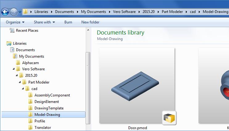 20\Part Modeler\cad Na: C:\Users\<user>\Documents\Vero Software\2015.