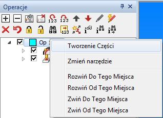 Menedżer Części Operacje tworzenia części Nowa wersja programu AlphaCAM