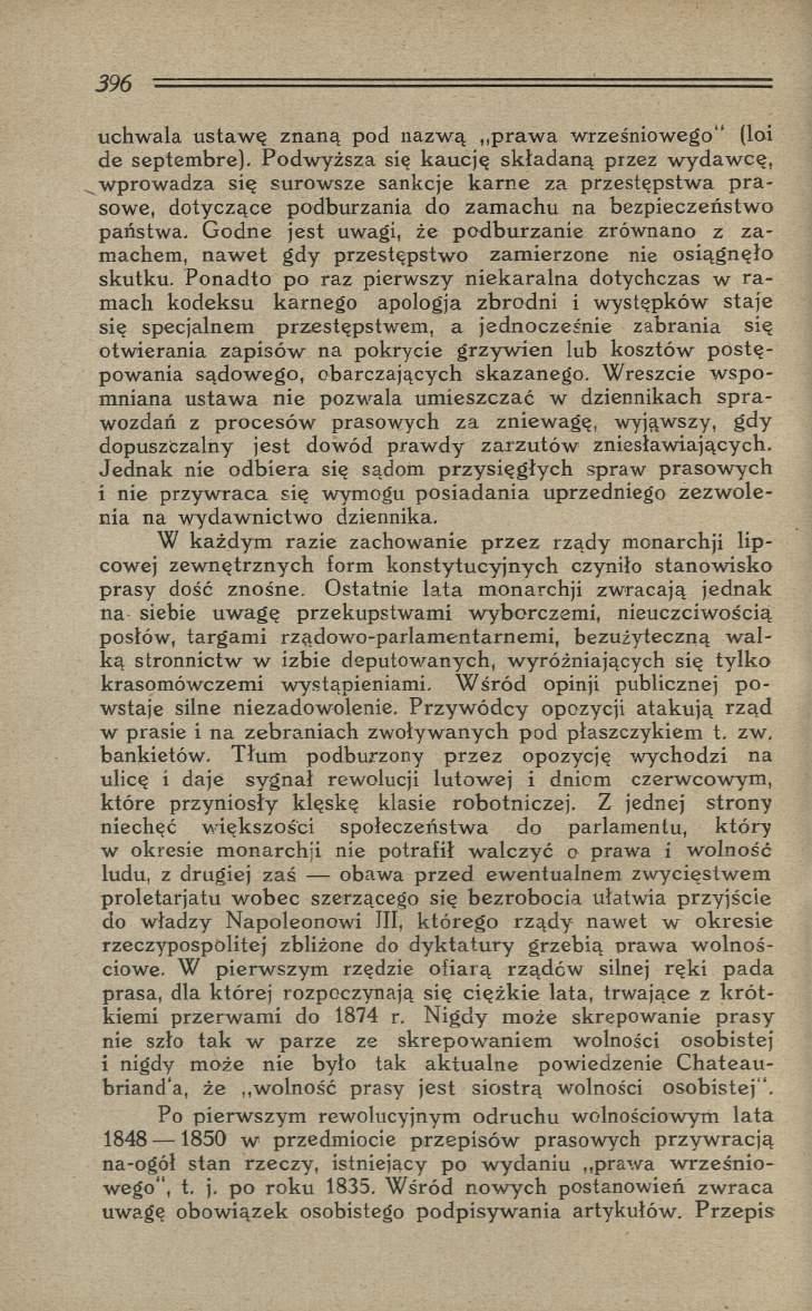 uchw ala ustaw ę znaną pod nazw ą p raw a wrześniow ego (łoi de septem bre).