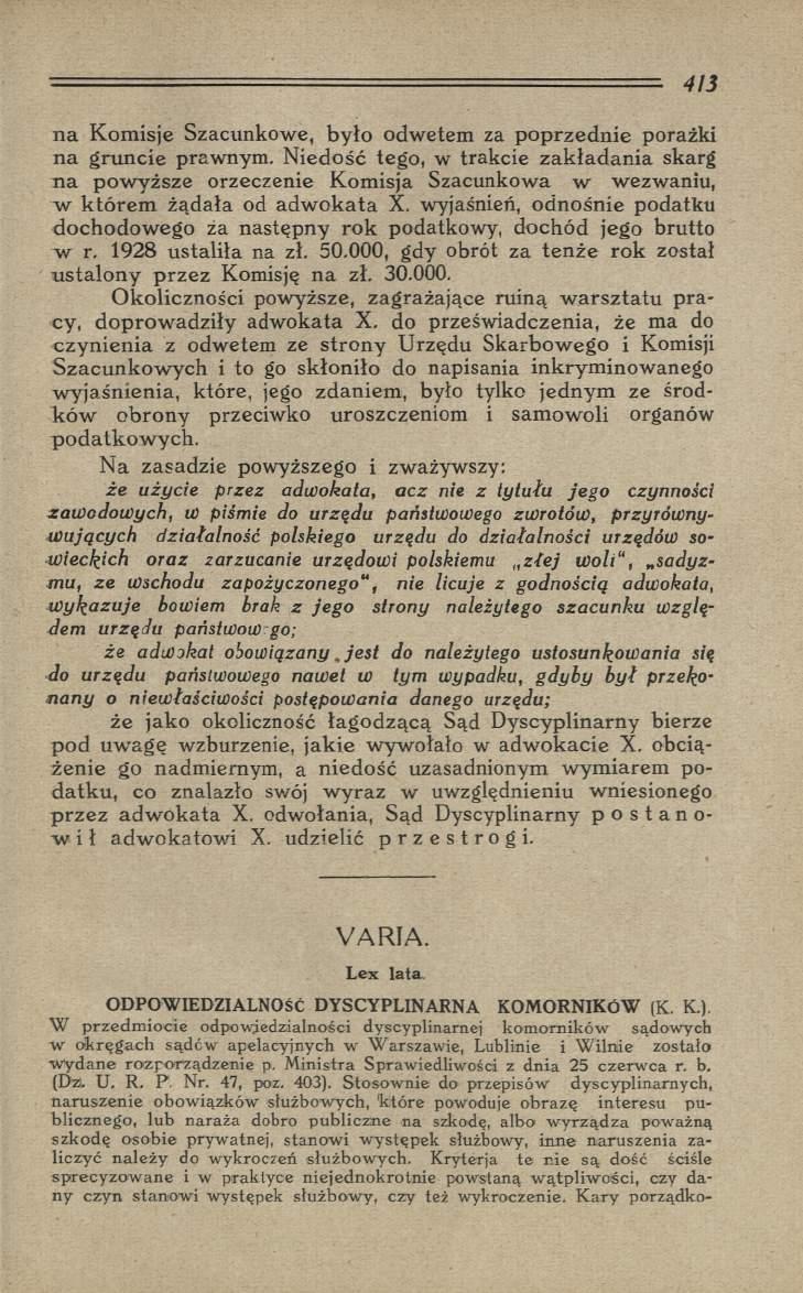 n a K om isje Szacunkowe, było odwetem za p oprzednie porażki na gruncie prawnym.