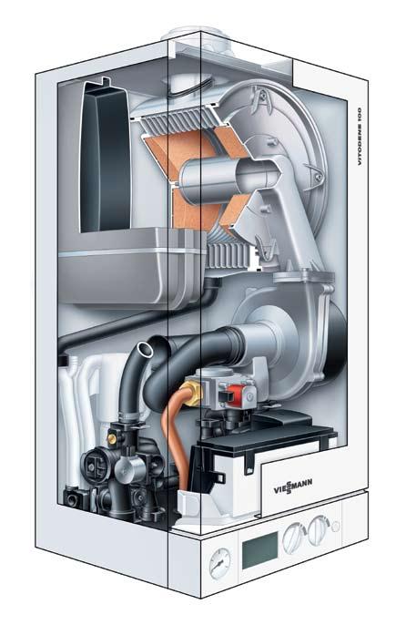 6/7 1 2 3 4 6 Kocioł jednofunkcyjny 1 2 Vitodens 100-W o mocy 6,5 do 35 kw 5 3 4 6 1 Zintegrowane przeponowe naczynie wyrównawcze 2 Modulowany palnik cylindryczny MatriX 3 Powierzchnia wymiany ciepła