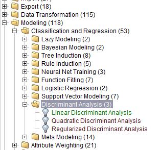 Wprowadzenie do programu RapidMiner, część 3 Michał Bereta www.michalbereta.pl 1. W programie RapidMiner mamy do dyspozycji kilka dyskryminacyjnych modeli liniowych jako operatory: a.