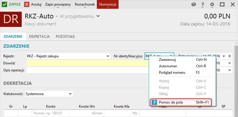 Nawigacja enterem (nexo) Umożliwiono wybór kolumn, po których można