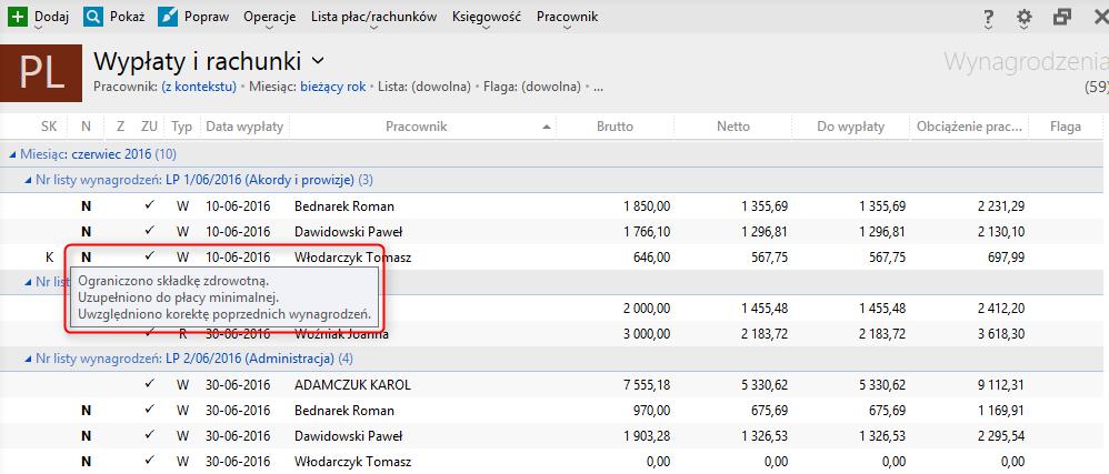 Rozszerzono mechanizm notatek do wynagrodzeń o informację, że