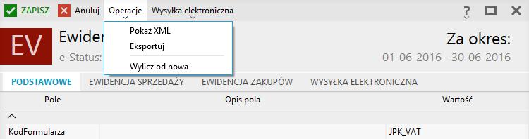 pliku (dane także zapisywane są w formacie XML).