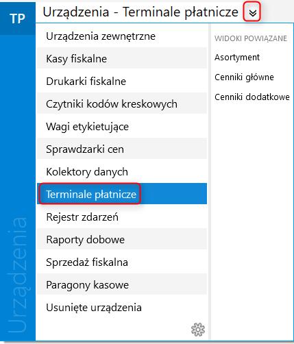 Terminale płatnicze posiadają własny widok Urządzenia Terminale płatnicze.