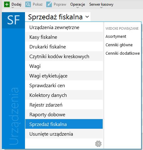 W tym widoku znajdują się tylko dokumenty o typie Sprzedaż fiskalna. Nie są tworzone dokumenty handlowe sprzedaży.