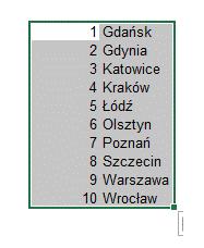 W kolumnie D znajdują się numery odpowiadające miesiącom.