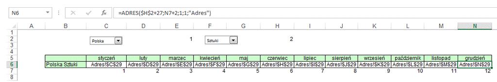 dodać 2 aby była to kolumna C (która jest 3 w arkuszu 2+1=3) Typ_adresu wprowadzamy 1 A1 wprowadzamy 1 Tekst_arkusz wprowadzamy w cudzysłowie nazwę arkusza w którym znajdują się dane do których się