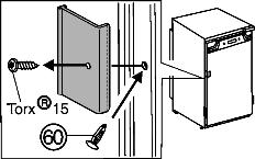 Obsługa Głębokość wycięcia odpowietrzającego na tylnej ściance mebla musi wynosić min. 38 mm. Przekroje napowietrzające i odpowietrzające w cokole mebla i obudowie meblowej u góry powinny mieć min.