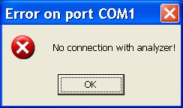 4.1.5 Nawiąż komunikację Funkcja ta służy do nawiązania komunikacji z analizatorem podłączonym do jednego z portów szeregowych COM komputera.