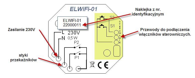 Zdalnie sterowane telefonem z Androidem poprzez WiFi przekaźniki. ELWIFI-01 Uwaga! Podłączenia modułu powinien wykonać uprawniony elektryk. Napięcie sieci 230V jest bardzo niebezpieczne.