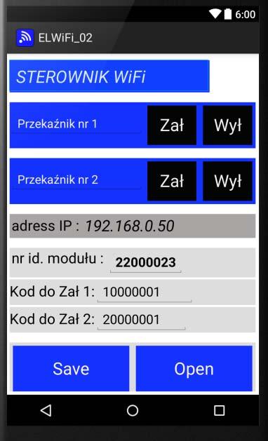 Adres IP modułu ustawiony fabrycznie to : 192.168.0.50 nr id. modułu znajduje się na naklejce i w instrukcji obsługi.