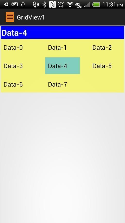 Przykład 3A: Wykorzystanie GridView Układ XML <LinearLayout xmlns:android=