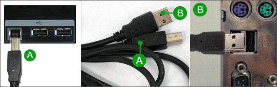 DOWN, należy podłączyć kabel UP (wejściowy) do komputera UP monitora i gniazdo USB są połączone kablem USB dołączonym 2. Za pomocą kabla USB podłącz gniazdo DOWN monitora z gniazdem USB w komputerze.