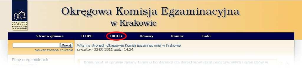 2. System OBIEG (obsługa internetowa egzaminów) System OBIEG został opracowany w celu obsługi egzaminów przez Internet. 2.1.