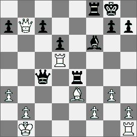 1712.Partia hiszpańska [C77] Teodorescu (Rumunia) WIM Iwanowa (Bułgaria) 1.e4 e5 2.Sf3 Sc6 3.Gb5 a6 4.Ga4 Sf6 5.He2 b5 6.Gb3 Ge7 7.c3 d6 8.0 0 Sa5 9.Gc2 c5 10.d4 Hc7 11.d5 0 0 12.Kh1 Se8 13.Wg1 g6 14.