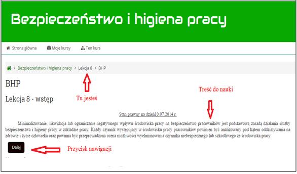 Natomiast lekcje 7-8 zbudowano na zasadzie drzewka - stron, które możesz czytać, używając