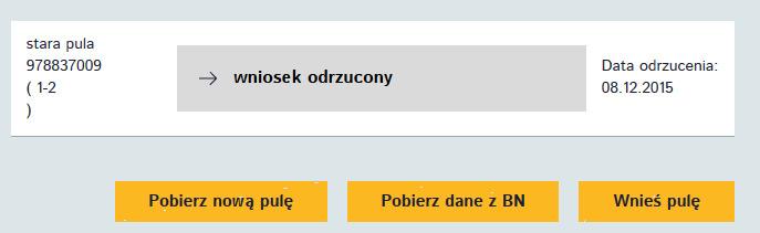 Opcja Pobierz nową pulę pobranie puli nim wydawca nie wykorzystał poprzedniej, jeśli wykorzystał 90% pula zostaje przyznana automatycznie.