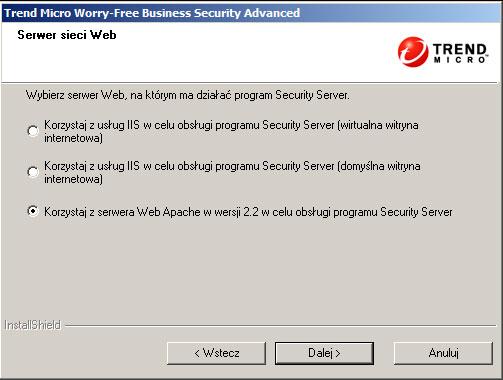 Instalowanie programu Security Server Na ekranie konfiguracji serwera Security Server dostępne są ustawienia, które należy skonfigurować.