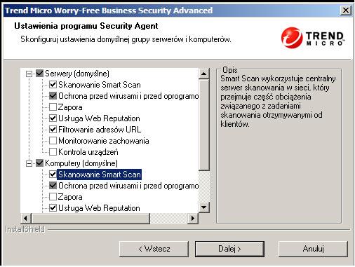 Podręcznik instalacji i aktualizacji programu Worry-Free Business Security 9.5 Ustawienia programu Security Agent Należy skonfigurować ustawienia programu Security Agent dla serwerów i komputerów.