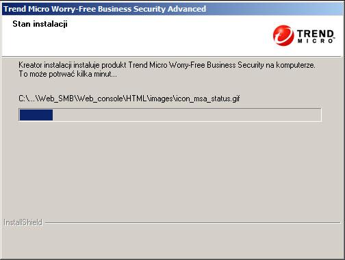 Instalowanie programu Security Server Stan instalacji Instalacja może chwilę