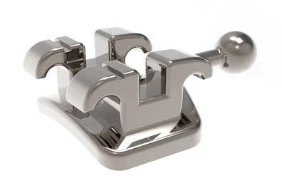 Gładkie krawędzie zamka i jego niski profil zapewniają zmniejszenie dyskomfortu związanego z noszeniem aparatu. Smooth, rounded edges and low profile of the brackets provide less discomfort.