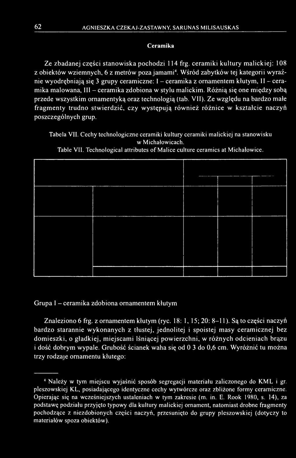 Różnią się one między sobą przede wszystkim ornamentyką oraz technologią (tab. VII).